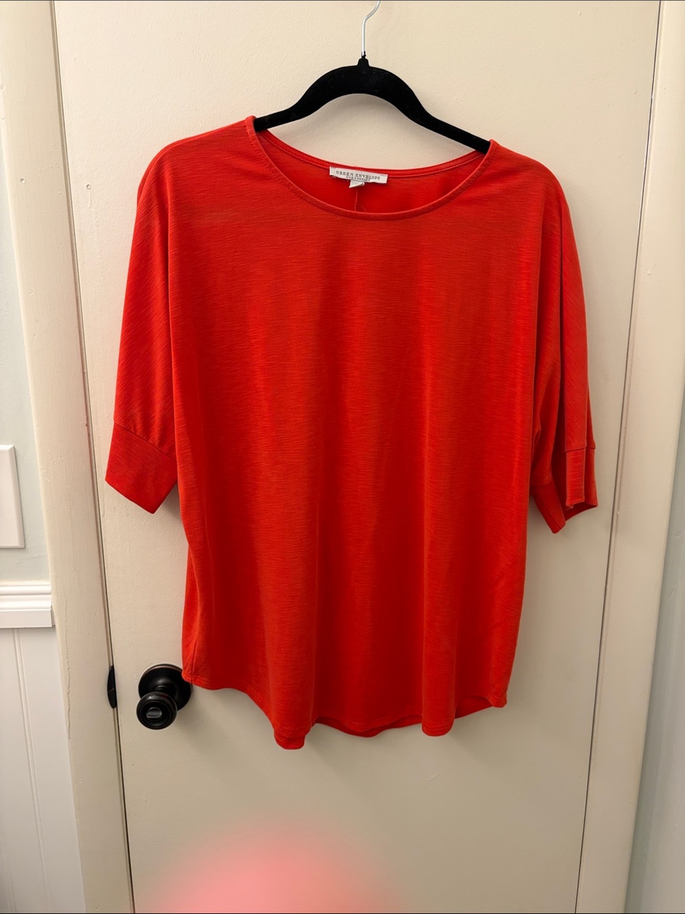 Green Envelope Vibrant Red Short-Sleeve Crew Tee